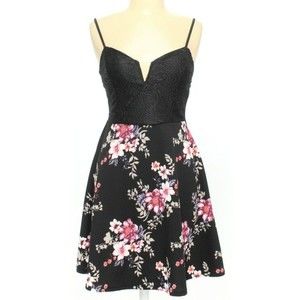 Almost Famous Dress Women's Size L Floral Cocktail Evening Summer Strapless NWT